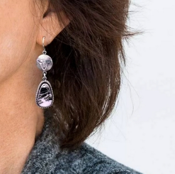 Steer Head Earrings. Longhorn Bull Head Cow Head. Cowgirl Vaquera Western Rodeo - Picture 3 of 8